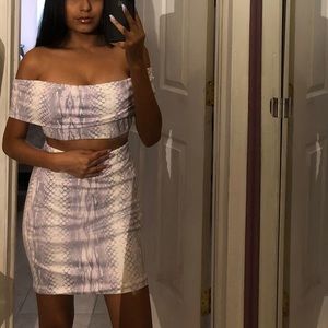 Snake print two piece set